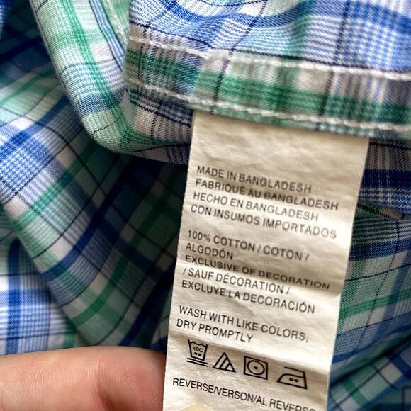 Izod Premium Essentials Plaid Button Down Shirt Blue Teal Size 2XL‎ - Picture 5 of 5